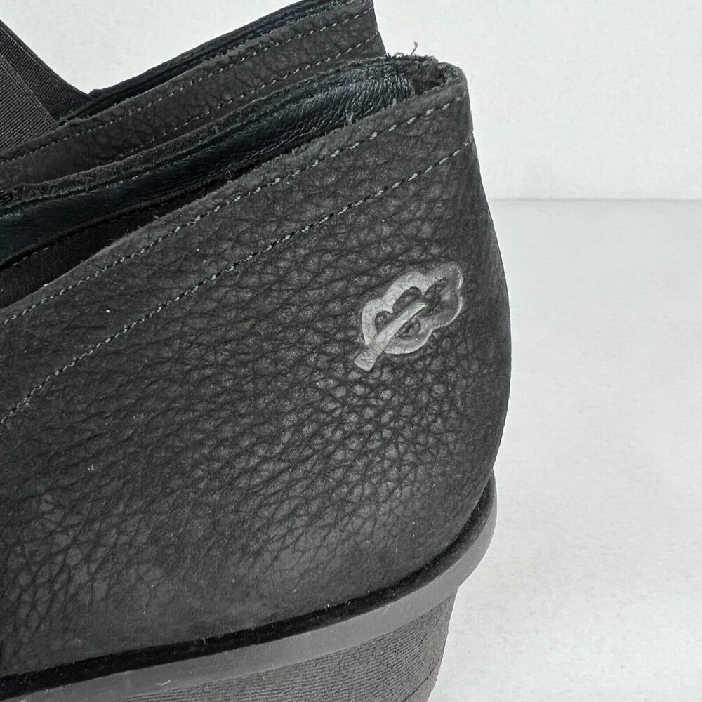 Loints Of Holland Maryjane Shoes Womens 41 9.5 10 Black Wedge Pebbled Leather - Picture 6 of 14